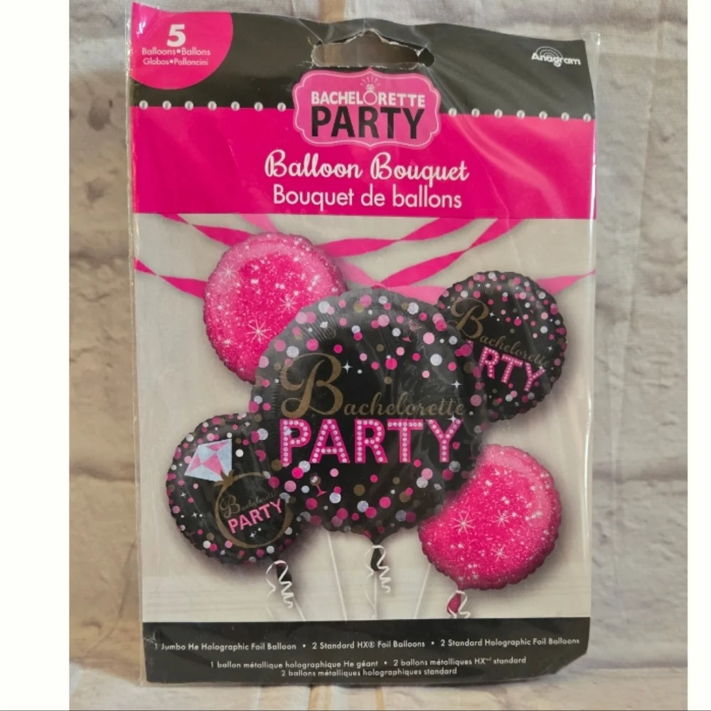Bachelorette Party Pink and Black Balloon Bouquet
